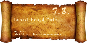 Tercsi Benjámin névjegykártya